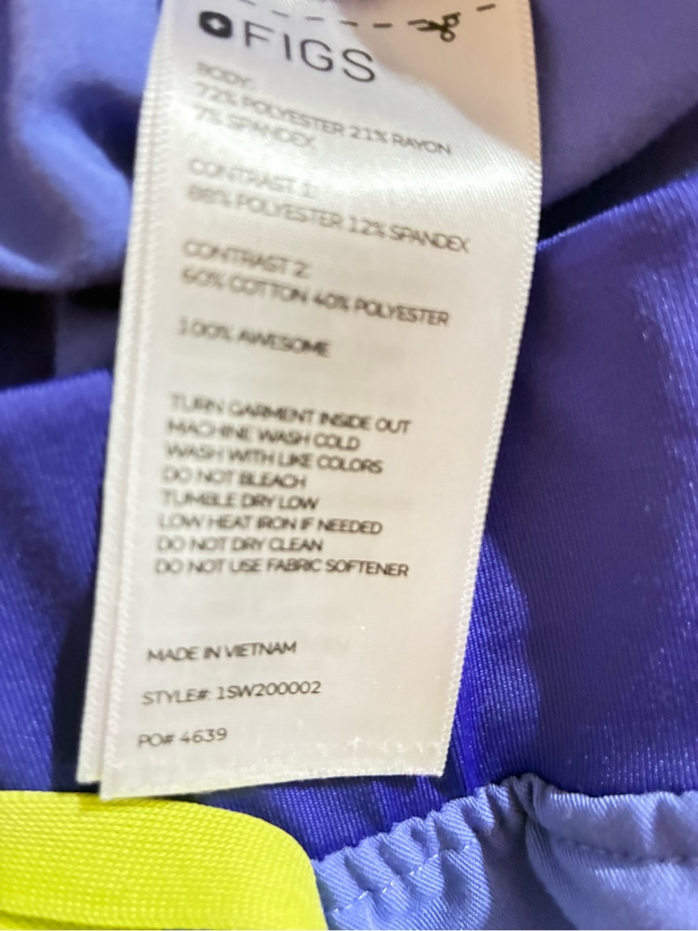 Figs blueberry scrub set size 3XL - Picture 4 of 6